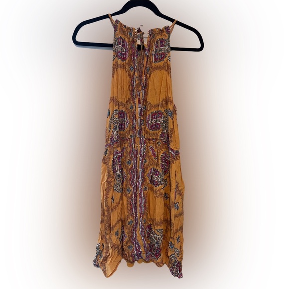 Fire love cinch waist yellow print dress, lined, sz large purchased from Buckle - Picture 2 of 4